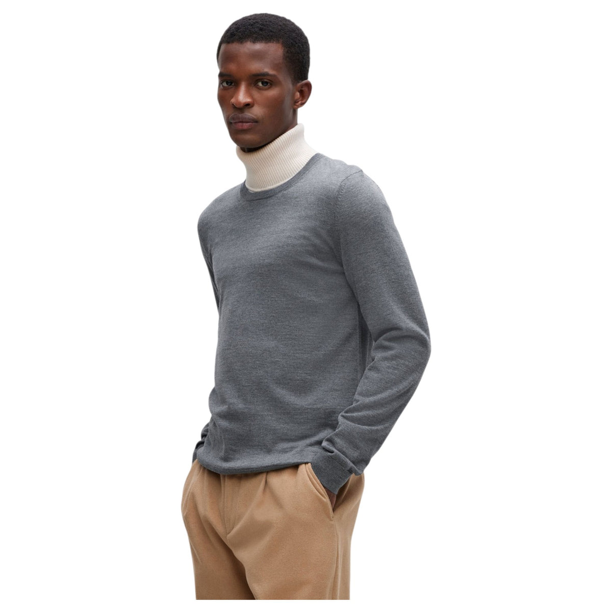 Boss Slim-Fit Sweater In Merino Wool With Crew Neckline 50468239
