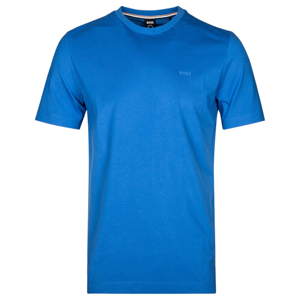 Tシャツ・カットソー BOSS Men T-shirt Gnawed Blue 50468347 459 BOSS Cotton-Jersey Regular-Fit Tompson 01 T-Shirt In Open