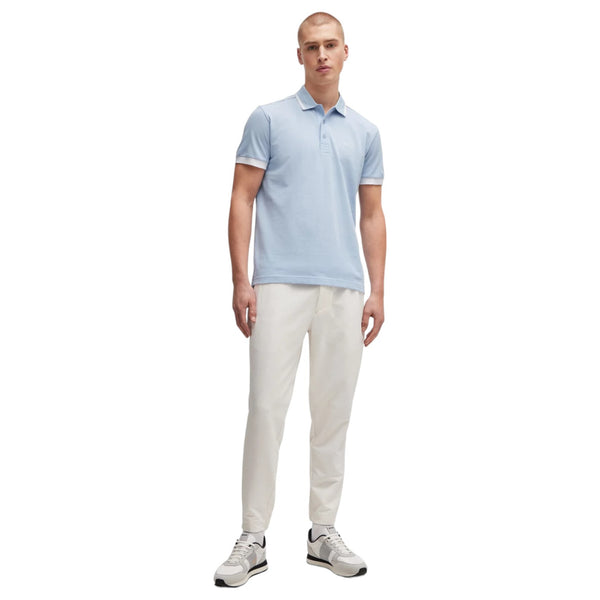 BOSS Cotton Pique Polo Shirt with Contrast Stripe  50494697-450