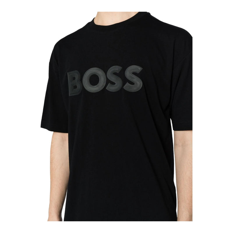 BOSS Logo-Print Cotton T-Shirt In Black 50501232-001