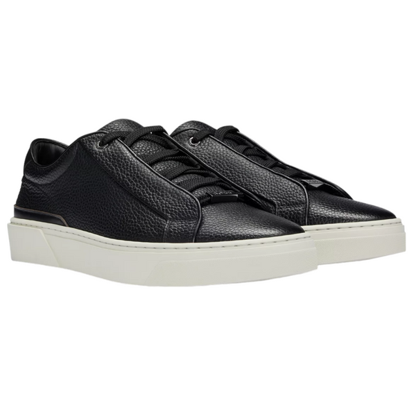 BOSS Grained-Leather Trainers With Contrasting Details Black  50504331-001