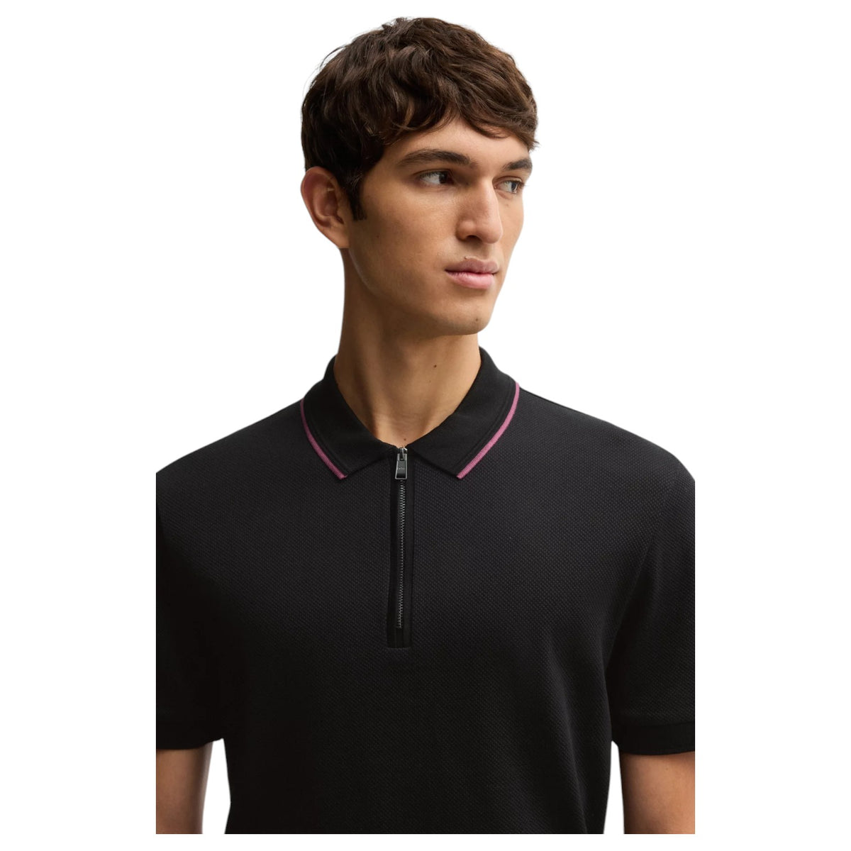 Boss Structured-Cotton Polo Shirt With Zip Placket  50532612