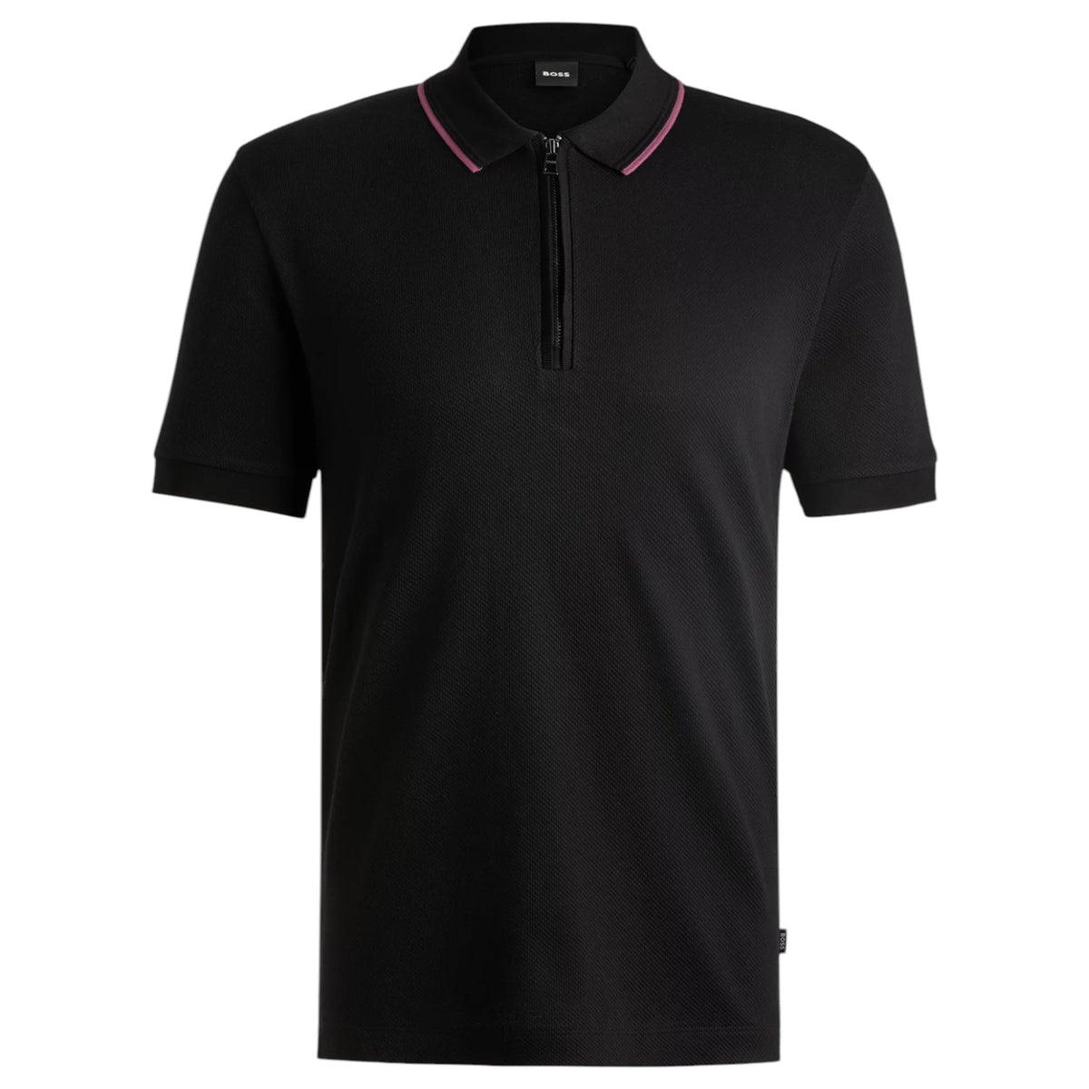 Boss Structured-Cotton Polo Shirt With Zip Placket  50532612