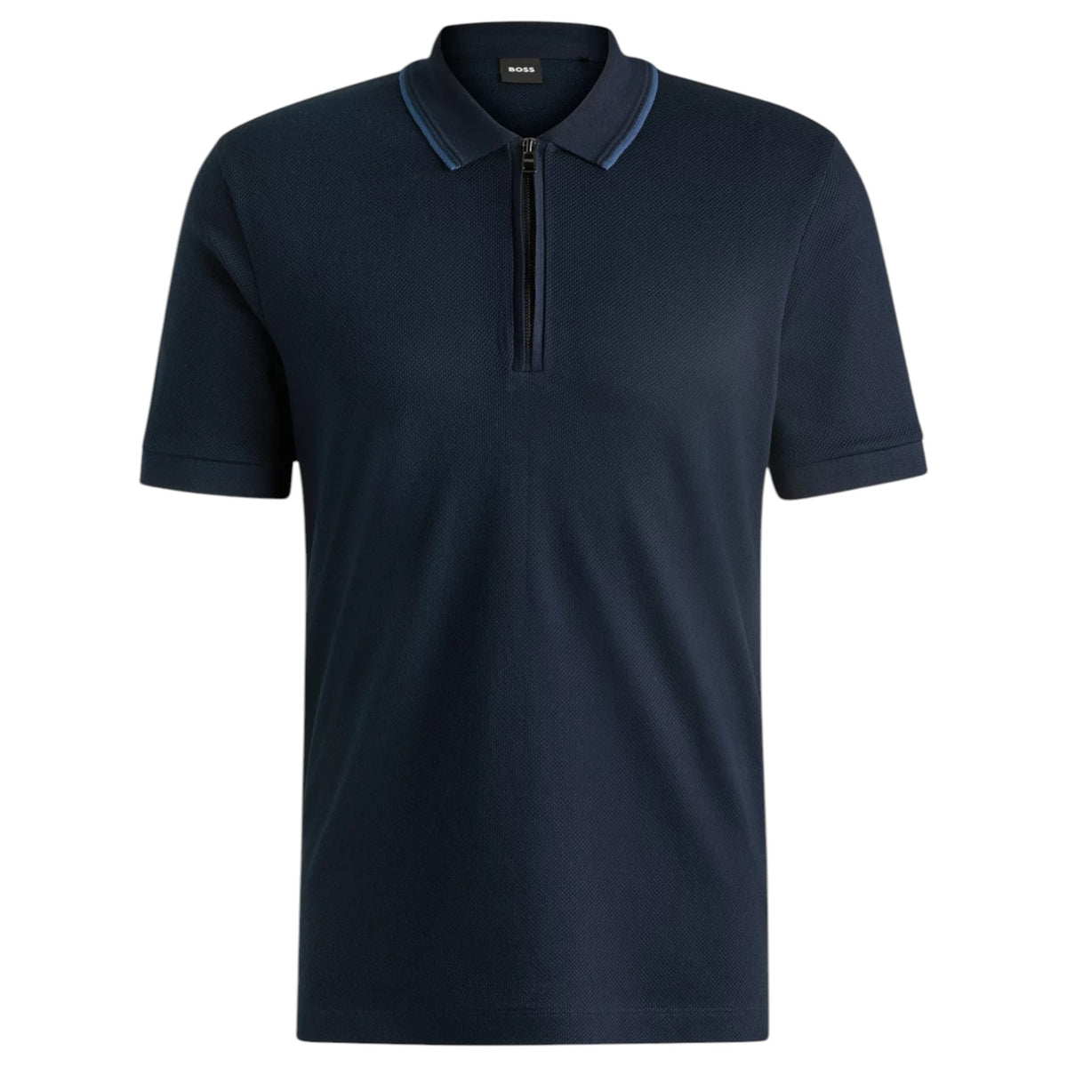 Boss Structured-Cotton Polo Shirt With Zip Placket  50532612