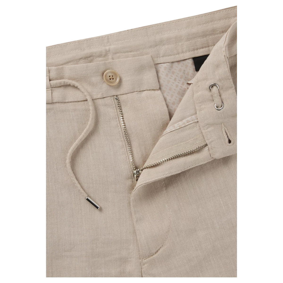 BOSS Regular-Fit Shorts In A Linen Blend With Drawcord  50538016