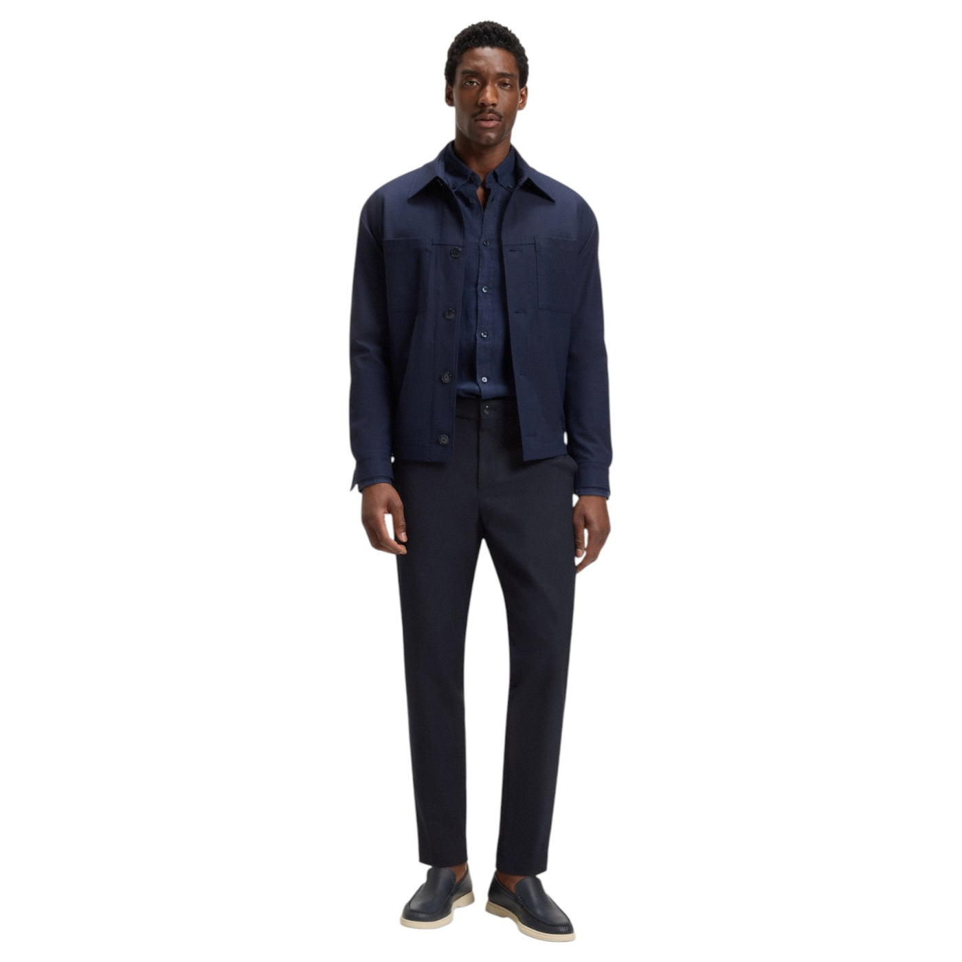 Boss Tapered-Fit Trousers In Machine-Washable Stretch Fabric