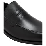 BOSS Leather Loafers With Textured Tongue