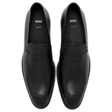 BOSS Leather Loafers With Textured Tongue