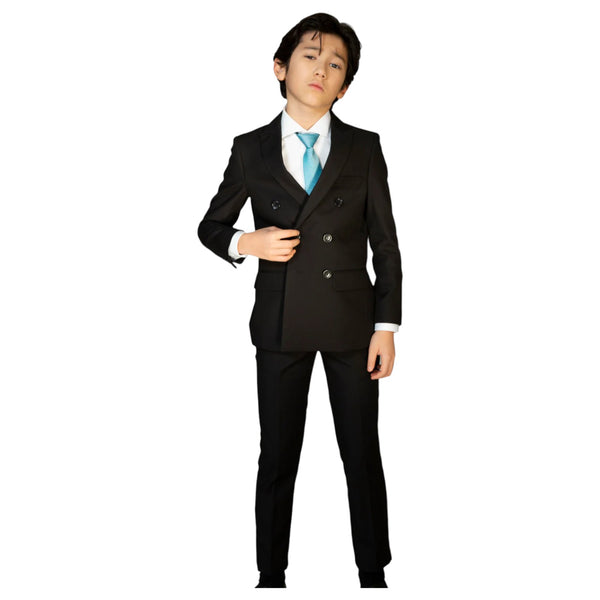Centrion Boys Wool D/B Suit In Black  21600-2410