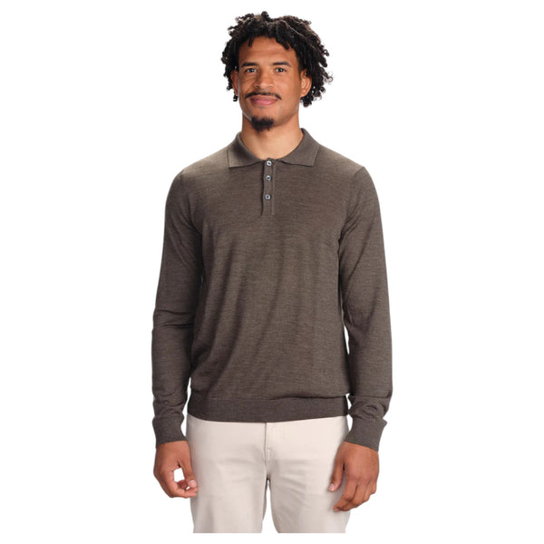 Garnet Long Sleeve Polo Sweater 7002-17 Brown