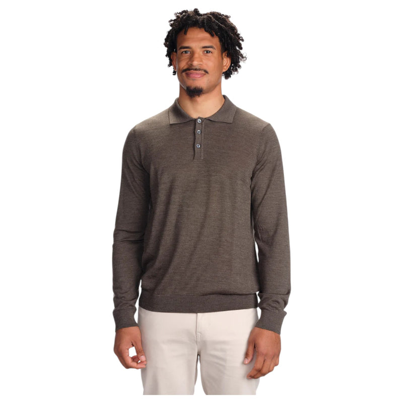 Garnet Long Sleeve Polo Sweater 7002-17 Brown