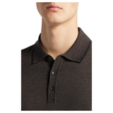 Robert Barakett Long-Sleeve Polo In Brown  RB41550 Brown