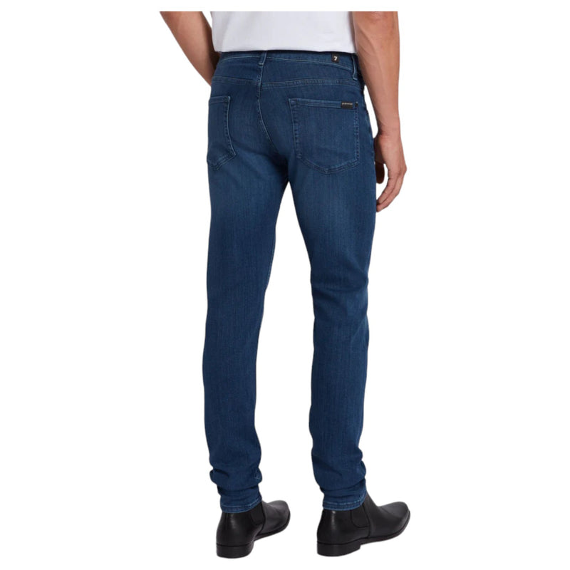 7 For All Mankind Luxe Performance Plus Slimmy Tapered In Mid-Blue  7T028393 Blue