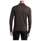 Robert Barakett Long-Sleeve Polo In Brown  RB41550 Brown