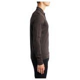 Robert Barakett Long-Sleeve Polo In Brown  RB41550 Brown