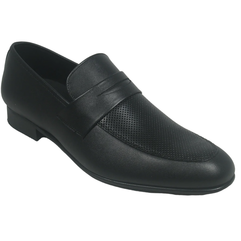 Andanines Boy's Perforated Dress Penny Loafer  171680-3 Black
