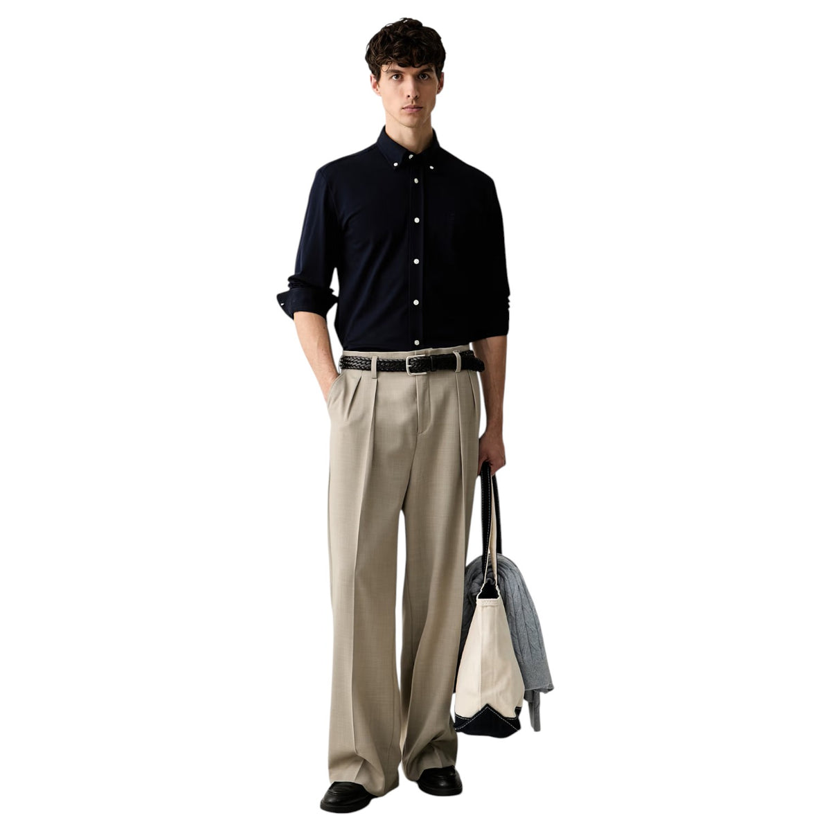 BOSS H-Roan Slim-Fit Stretch Knit Shirt