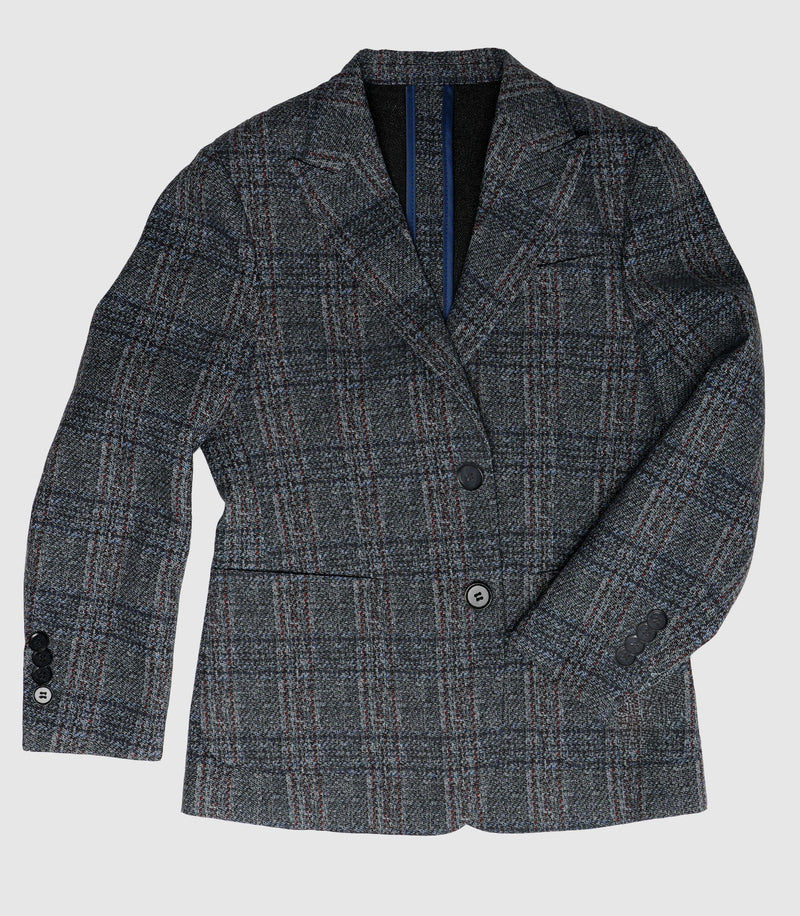 Isaac Mizrahi Boys' Blazer Blue Plaid Slim Fit BL2732