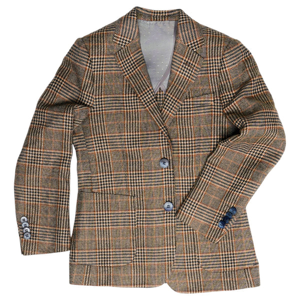 Isaac Mizrahi Boys' Blazer Brown Plaid Slim Fit BL2754