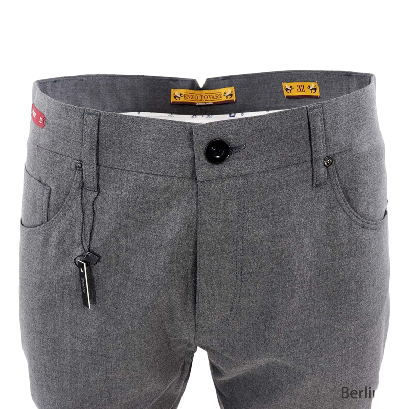 Berlin-2 Gray Tropical Jeans by Enzo Tovare Berlin-2 Charcoal