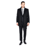 Bresciani Men's Long Coat In Wool And Cashmere  RGB-O-Black