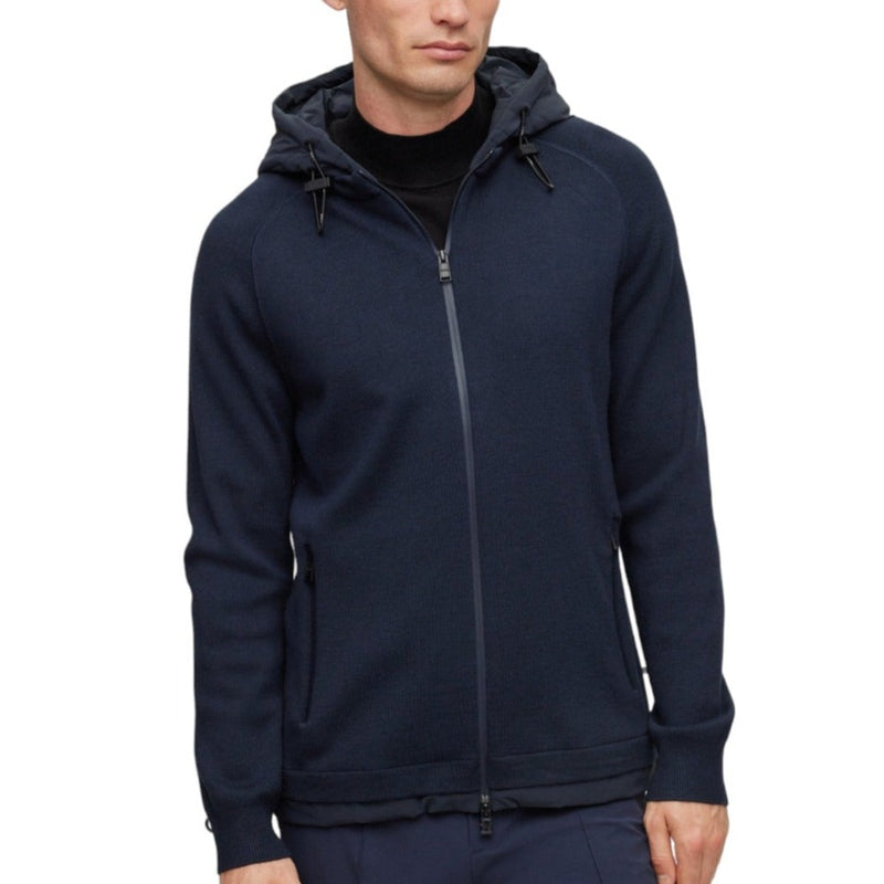 BOSS Regular-Fit Jacket with Ribbed Cuffs and Padded Hood  50495390-404