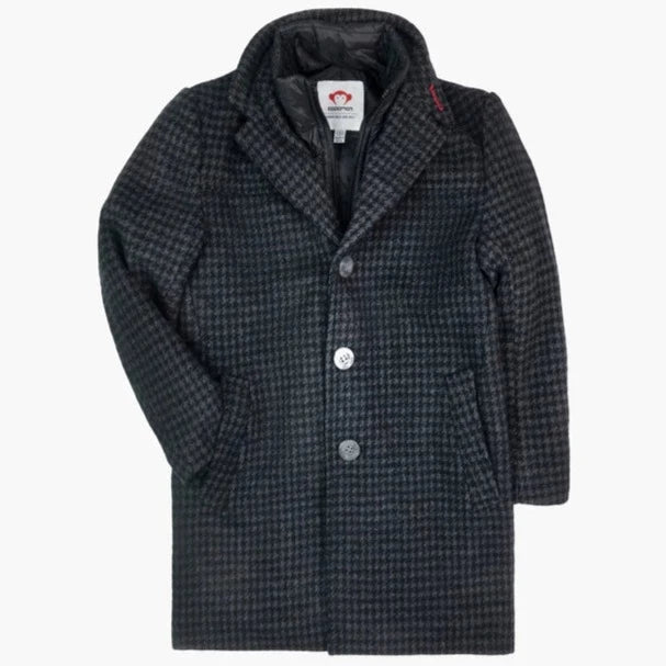 Appaman City Overcoat in Houndstooth NEW!  C5COC Charcoal