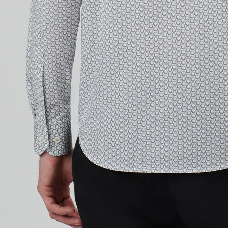Bugatchi Long-sleeved Polo Shirt  CF9021K60 Chalk