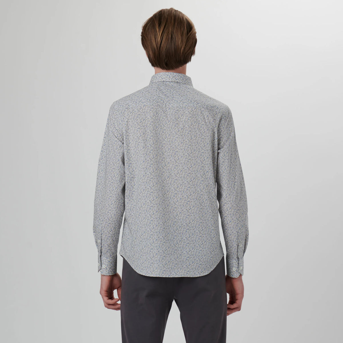 Bugatchi Axel Mosaic Print Shirt - CS3190L7S Cement