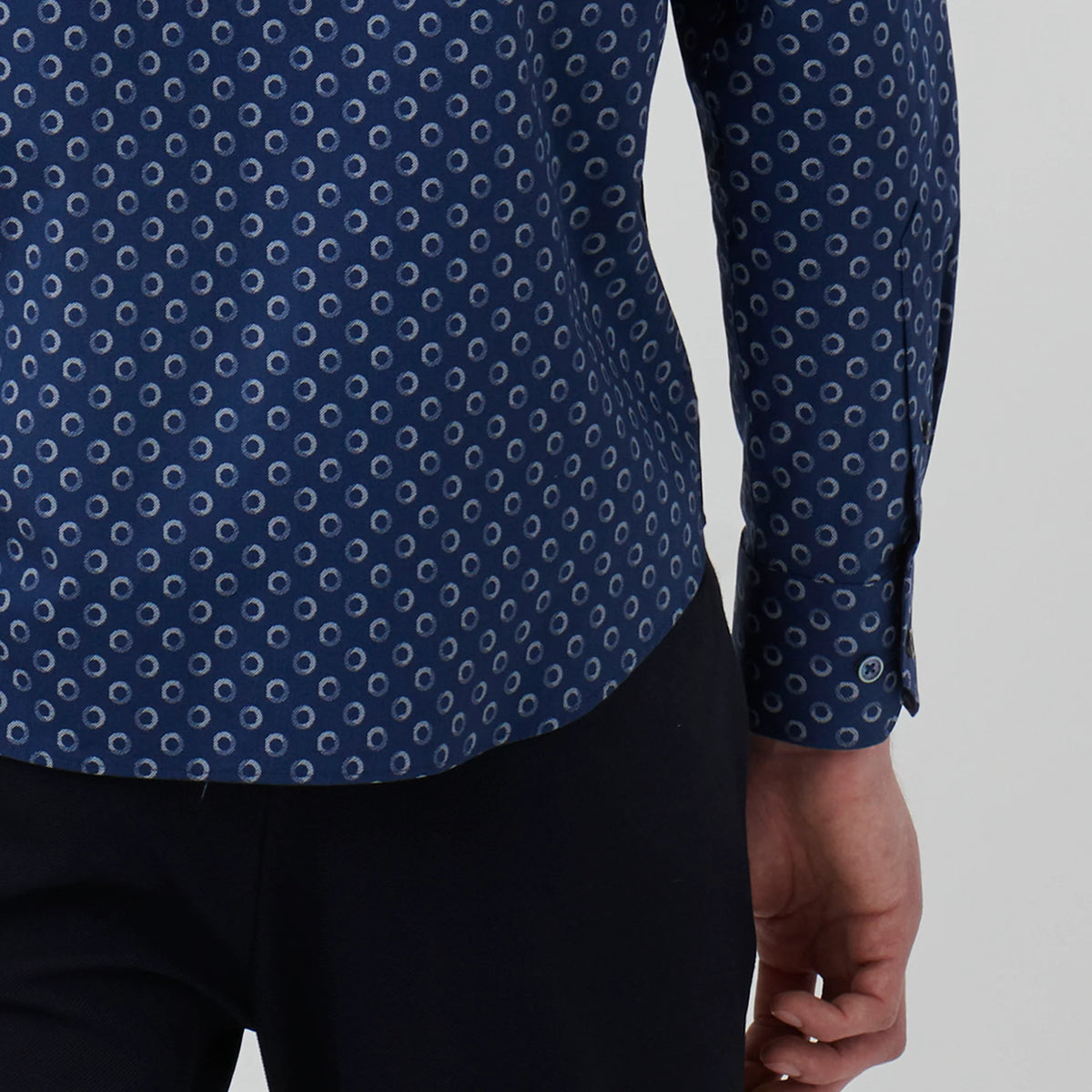 Bugatchi Axel Geometric Shirt  CS3312L7S Navy