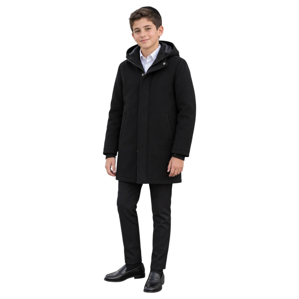 T.O. Collection Chester Boys' Wool Coat  Black