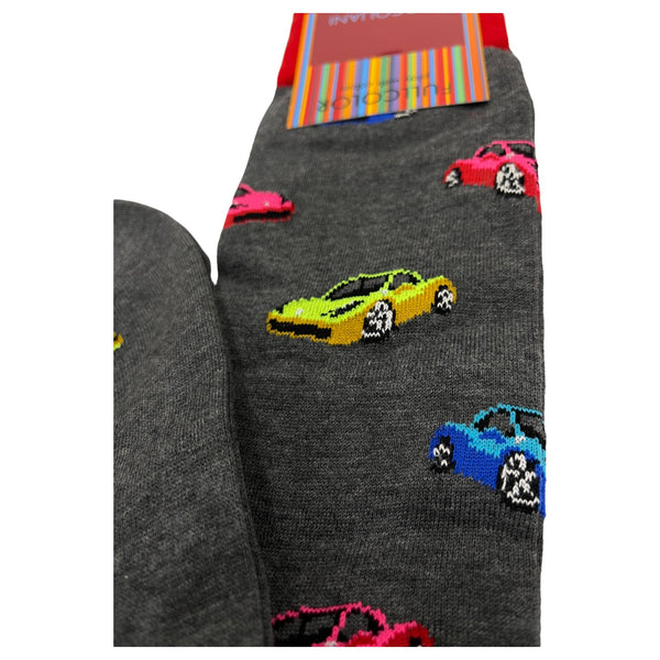 Marcoliani Socks Pima Cotton Maranello Car Pattern  MAR4741T Flannel Grey