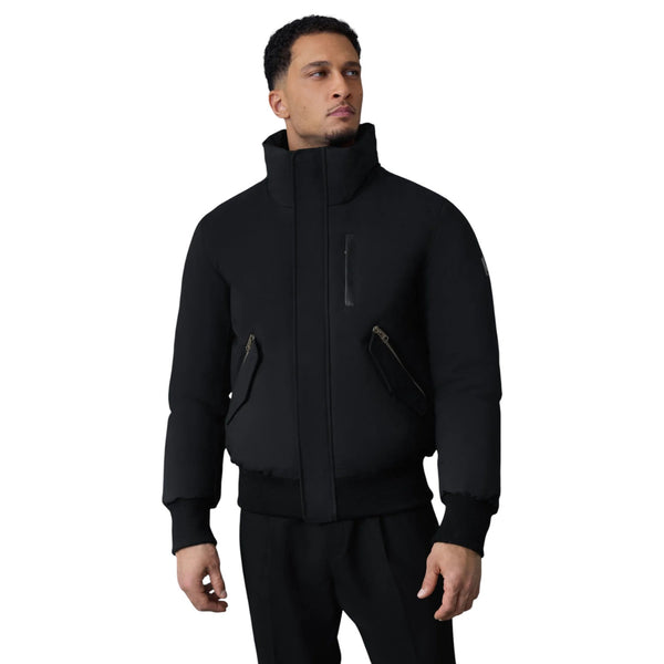 DIXON-BX Black&Gold Zipper 2-in-1 Nordic Tech Down Bomber Black Fur