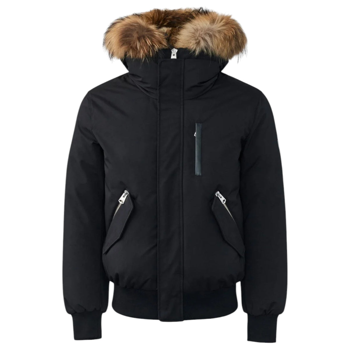 DIXON-F Black-Gold Zipper 2-in-1 Nordic Tech Down Bomber With Natural Fur