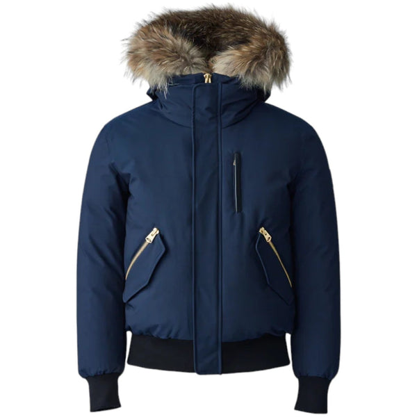 DIXON-F Navy-Gold Zipper 2-in-1 Nordic Tech Down Bomber With Natural Fur
