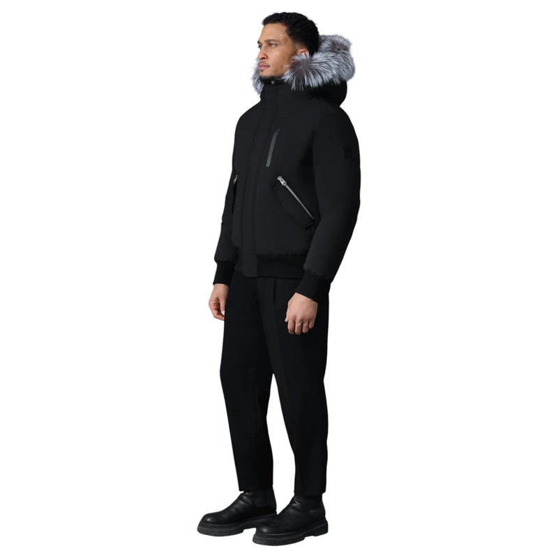 DIXON-X Black/Silver 2-in-1 Nordic Tech Down Bomber With Silver Fox Fur