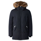 EDWARD 2-in-1 Down Parka With Hooded Bib And Black Fox Fur Edward-F  Black