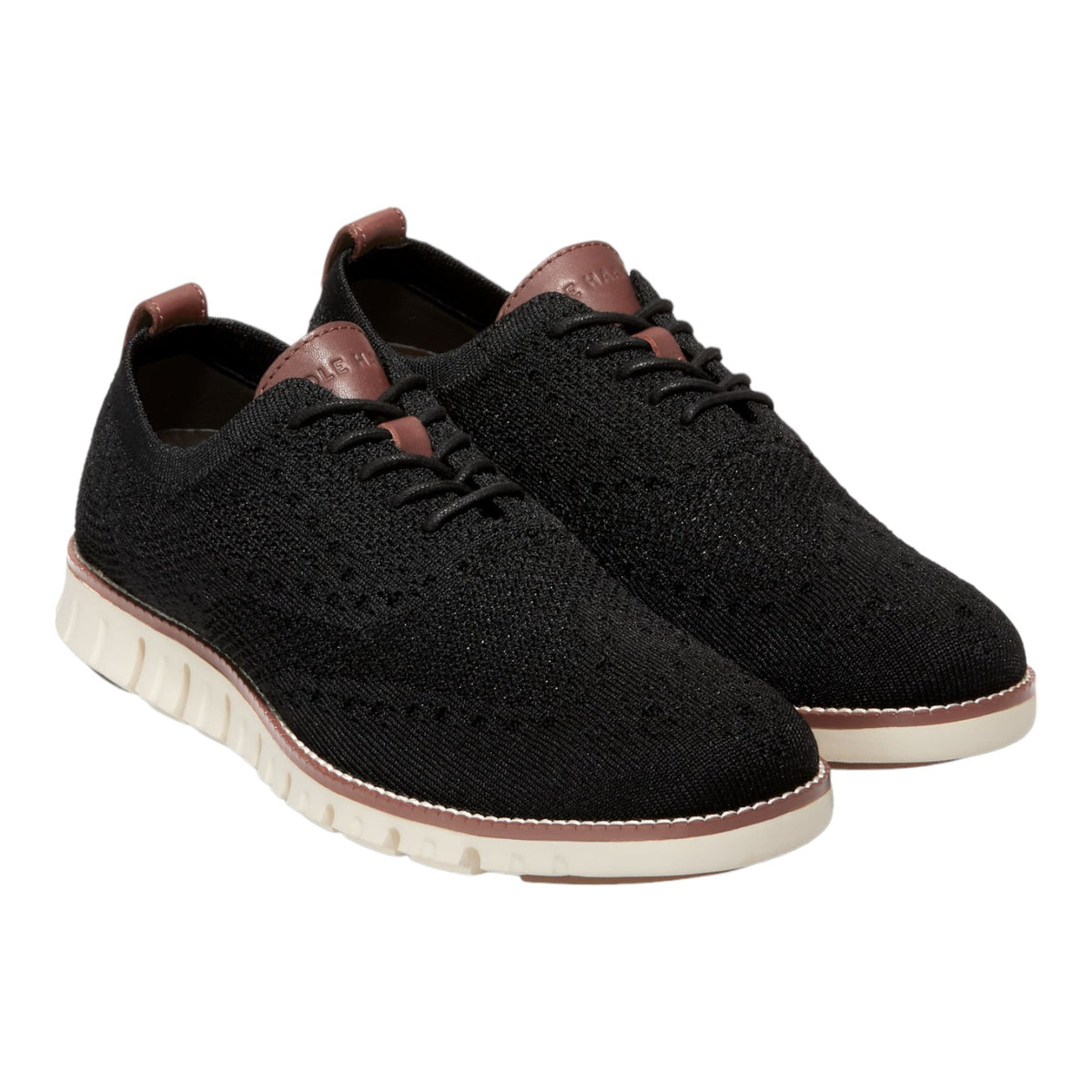 Men's ZERØGRAND Wingtip Oxford C24948 Blk/Ivry