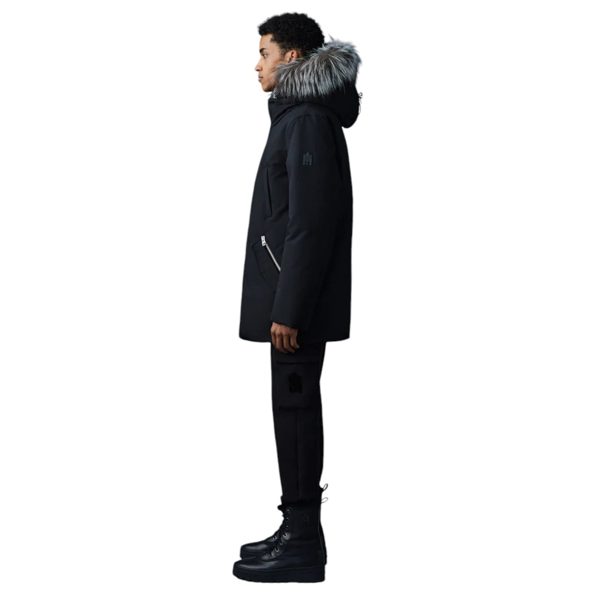 Mackage EDWARD-XZ 2-in-1 Down Parka With Hooded Bib And Silver Fox Fur