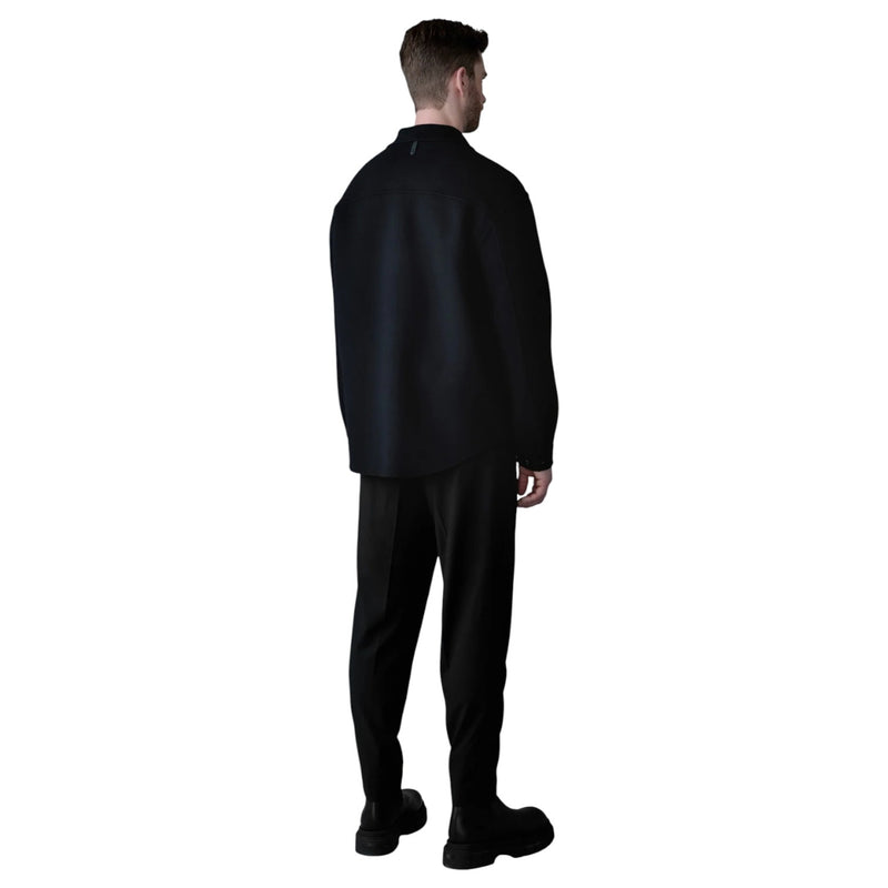 Mackage  Emmanuel Double-face Wool overshirt with leather patch pocket