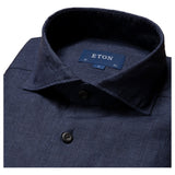 Eton Navy Linen Shirt-Wide Spread Slim Fit   100004420 29