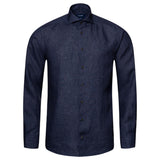 Eton Navy Linen Shirt-Wide Spread Slim Fit   100004420 29