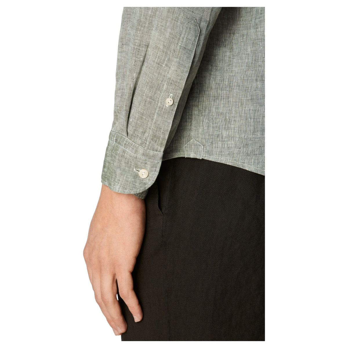 Eton Linen Shirt Button Down Collar In Grey Mélange  100004417 64