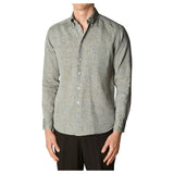 Eton Linen Shirt Button Down Collar In Grey Mélange  100004417 64