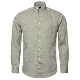 Eton Linen Shirt Button Down Collar In Grey Mélange  100004417 64