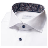 Eton White Paisley Effect Signature Twill Shirt In Contemporary Fit 100010807 00