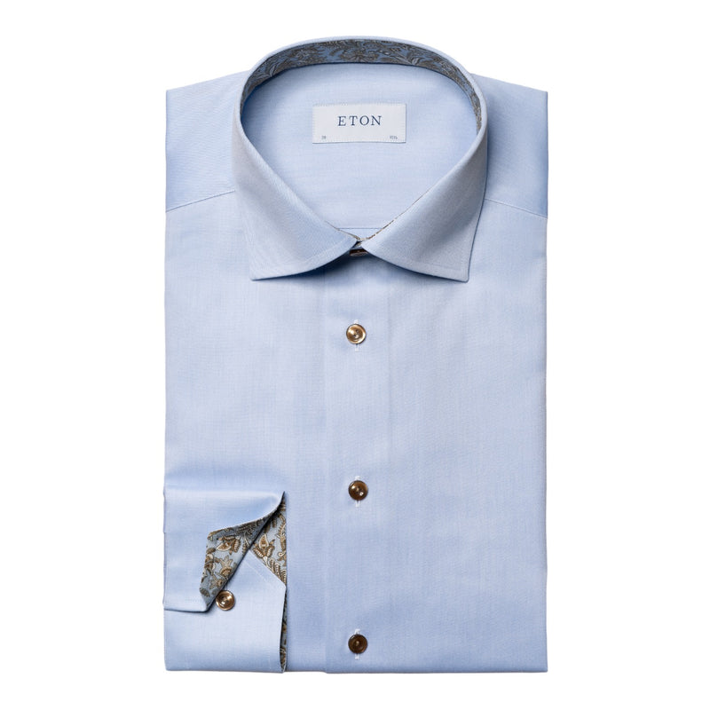 Eton Light Blue Paisley Effect Signature Twill Shirt  100010269 21