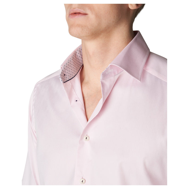 Eton Pink Geometric Effect Signature Twill Shirt  100010265 80