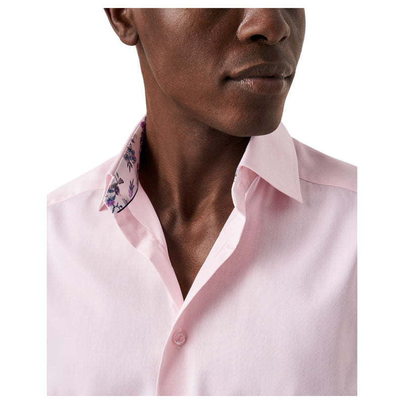Eton Pink Floral Print Effect Solid Signature Twill Shirt  100011092 80 / 100011683 80