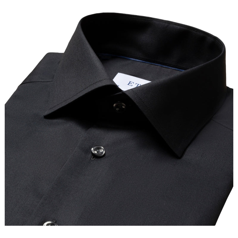 Eton Black Twill Stretch Shirt-Cut Away  100001862 18